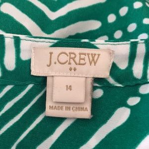 Green patterned J Crew blouse